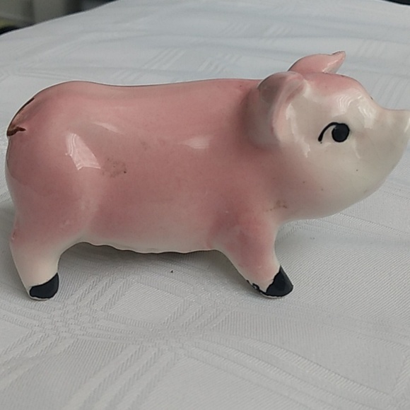 Vintage Ceramic Pig Miniature Figurine Kitchen Decor 1970s Japanese - Picture 6 of 8